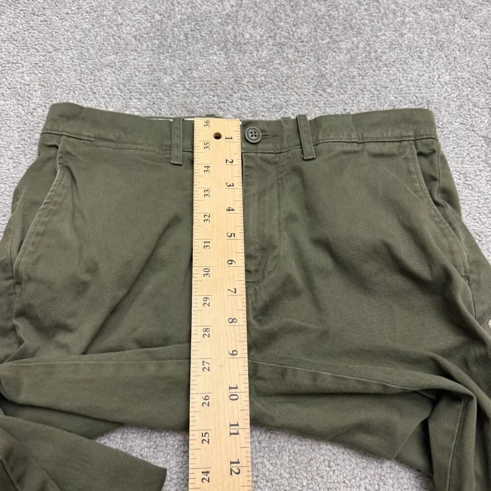 J.Crew 484 Slim Fit Chino Pants Mens 28x30 Olive Green Tapered Flat Front Cotton